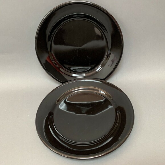Waechtersbach Germany Black Salad Plates 8 1/2" Lot of 2 - Picture 1 of 5